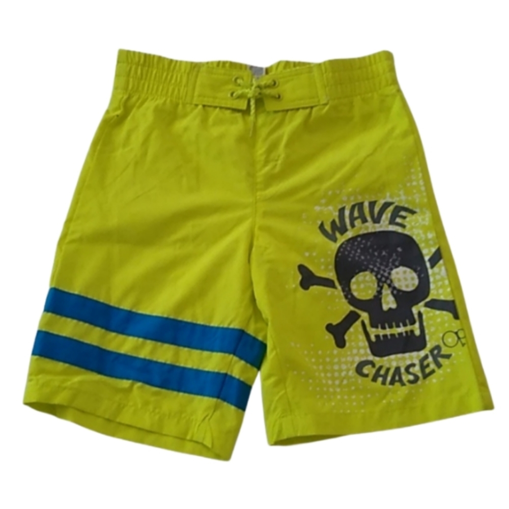 Ocean Pacific OP Boys Skull Wave Chaser Swim Trunks, size  Small 6/7